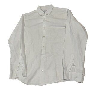 Zara White Button-up Shirt Mens Size Large White Casual Long Sleeve Outdoor